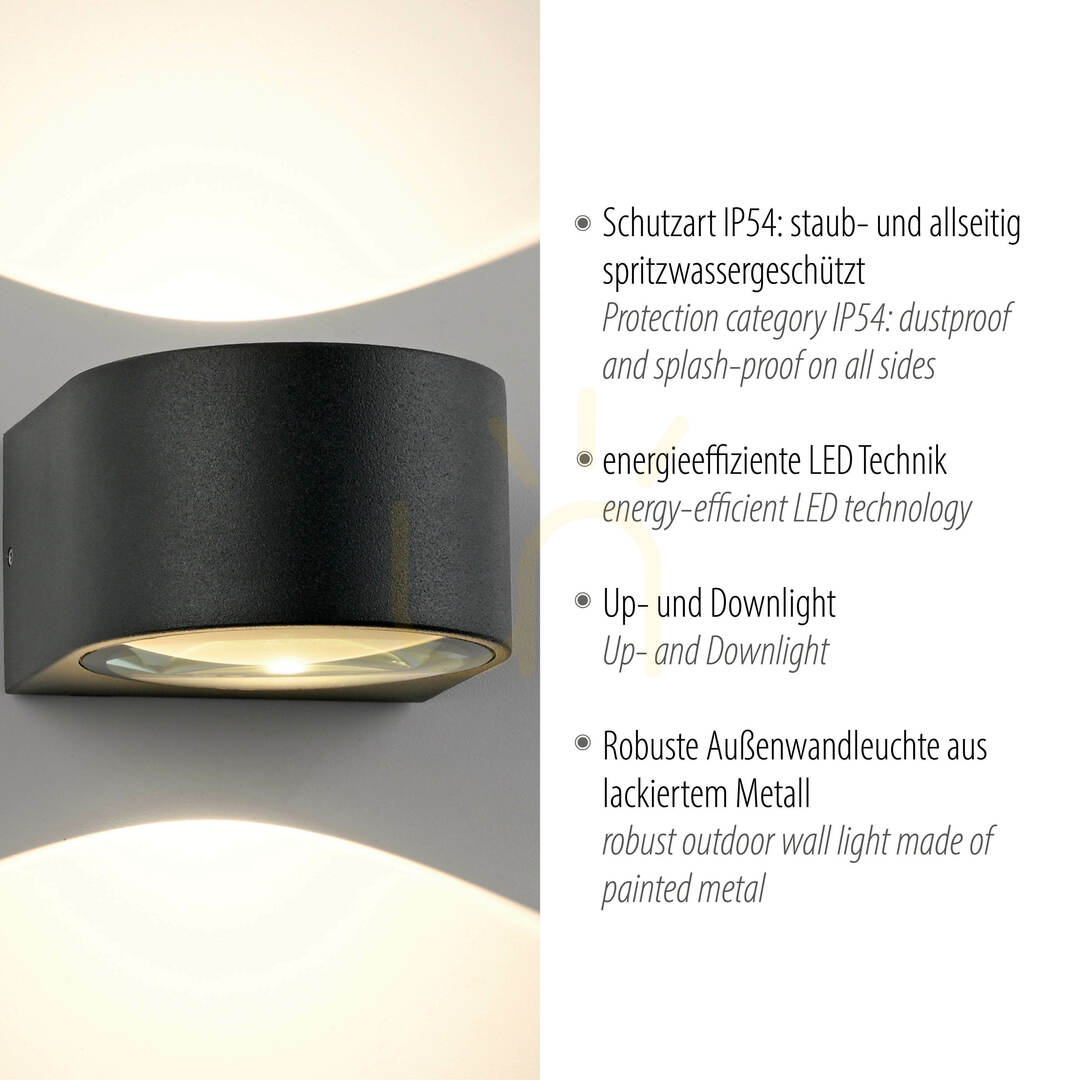 Anzeige Wandleuchte CARLA 9460-13 Anthrazit 2xLED Wandleuchte CARLA 9460-13 Anthrazit 2xLED