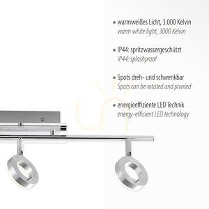 SILEDA plafond 6785-96 Silber 3xLED small 3