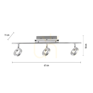 SILEDA plafond 6785-96 Silber 3xLED small 6