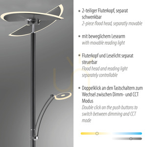 ARTUR Stehleuchte 673-13 Anthrazit 1xLED small 3