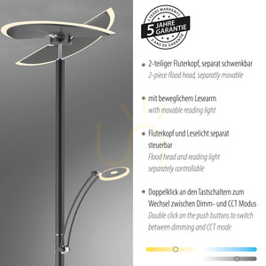 ARTUR Stehleuchte 673-13 Anthrazit 1xLED small 4