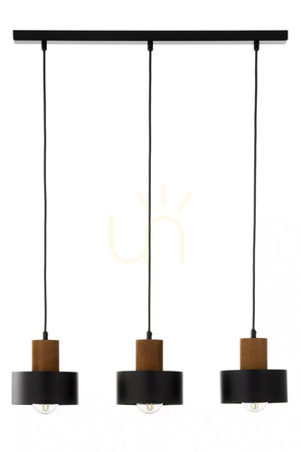 Prüfen Pendelleuchte Sigma RIF WOOD 3 Schwarz/Hellbraun E27 41862
