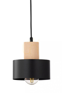 Pendelleuchte Sigma RIF WOOD 1 S Schwarz Naturholz E27 15 cm 41863 small 4