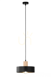 Pendelleuchte Sigma RIF WOOD 1 M Schwarz Naturholz E27 SKU 41864 small 3