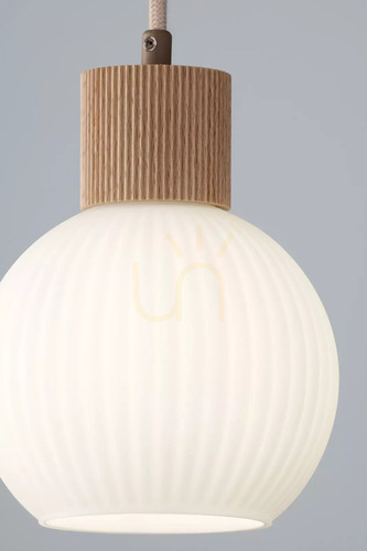 Prüfen Pendelleuchte Sigma ALBA 1 S Beige Naturholz E27 15W 15 cm 41842