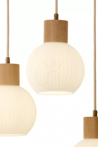 Pendelleuchte Sigma ALBA 3-flammig Beige Naturholz E27 41844 small 2