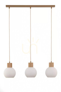Pendelleuchte Sigma ALBA 3-flammig Beige Holz E27 41845 0 Pendelleuchte Sigma ALBA 3-flammig Beige Holz E27 41845 small 0