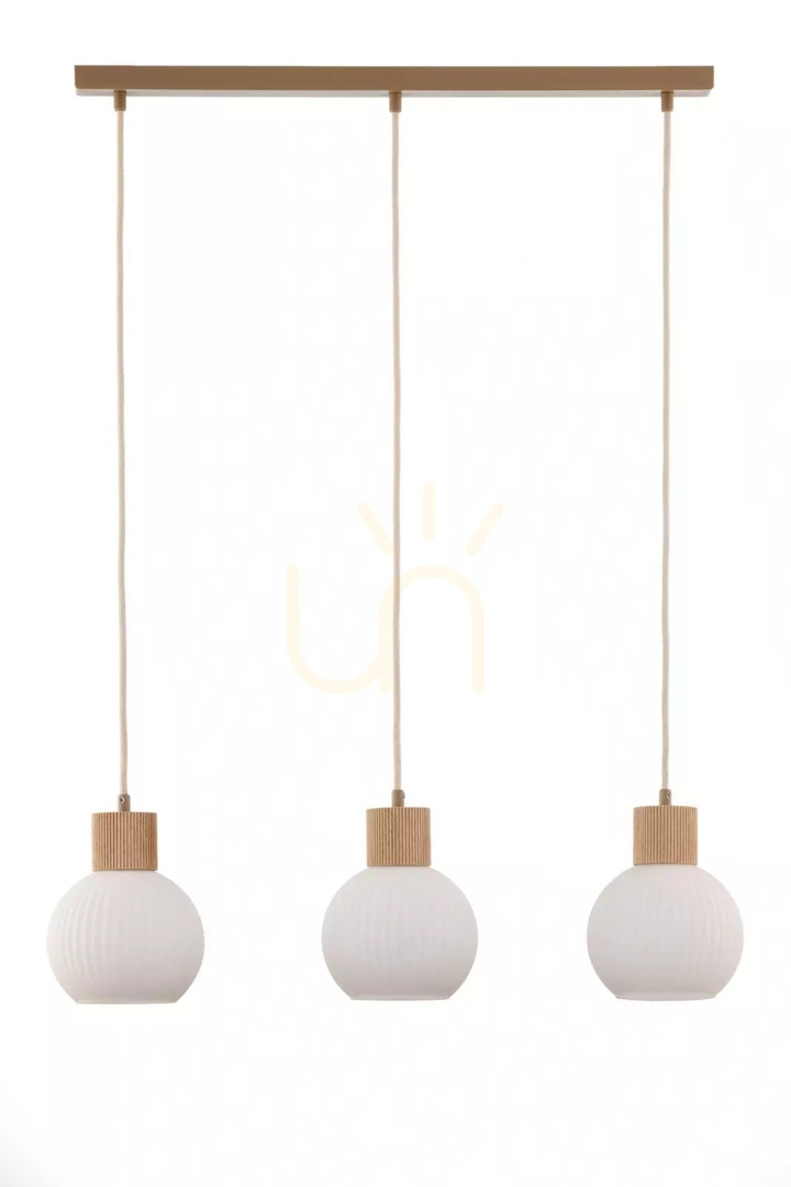Prüfen Pendelleuchte Sigma ALBA 3-flammig Beige Holz E27 41845 Pendelleuchte Sigma ALBA 3-flammig Beige Holz E27 41845