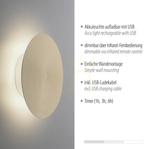 AKKU-PUNTUA 8152-60 Braun 1xLED Wandleuchte 3 AKKU-PUNTUA 8152-60 Braun 1xLED Wandleuchte small 3