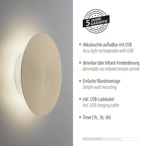 AKKU-PUNTUA 8152-60 Braun 1xLED Wandleuchte 4 AKKU-PUNTUA 8152-60 Braun 1xLED Wandleuchte small 4