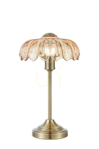 Prüfen Tischlampe Markslojd Kurage Antikes Messing Bernstein E27 SKU 109180