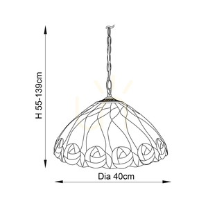 Pendelleuchte Tiffany multicolor Glas Stahl E27 Interiors 64176 small 2