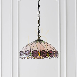 Pendelleuchte Tiffany multicolor Glas Stahl E27 Interiors 64176 small 3