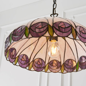 Pendelleuchte Tiffany multicolor Glas Stahl E27 Interiors 64176 small 8