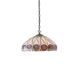 Pendelleuchte Tiffany multicolor Glas Stahl E27 Interiors 64176 small 0