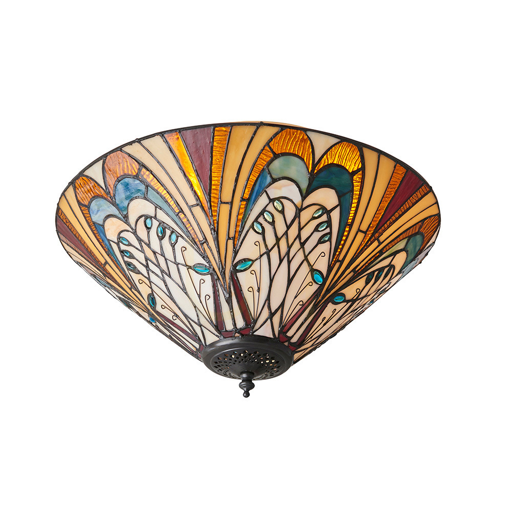 Plafonieră Tiffany Interiors Hector multicolor 40 cm 2xE27