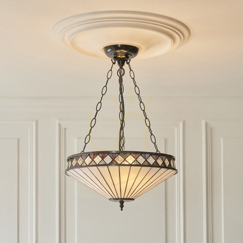 Prüfen Pendelleuchte Interiors Fargo Tiffany Multicolor 111870
