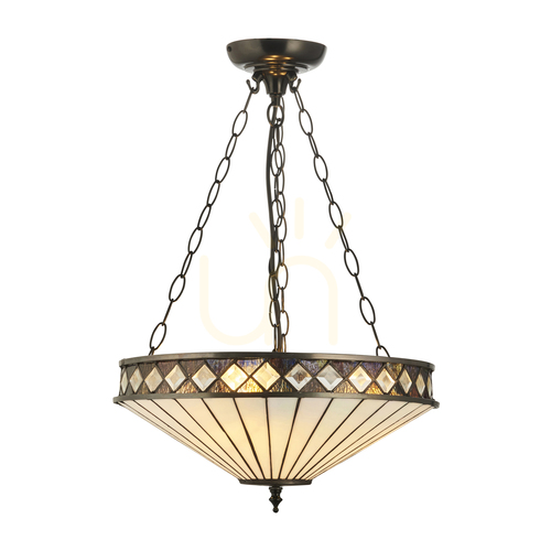 Prüfen Pendelleuchte Interiors Fargo Tiffany Multicolor 111870