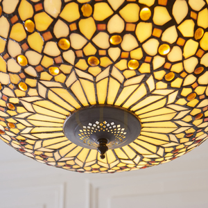 Pendelleuchte Interiors Tiffany Multicolor Glas Stahl 3-flammig E27 111882 small 3