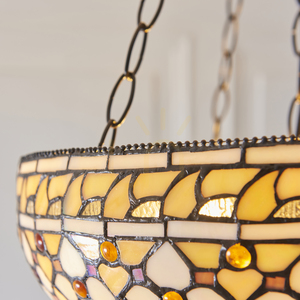 Pendelleuchte Interiors Tiffany Multicolor Glas Stahl 3-flammig E27 111882 small 4