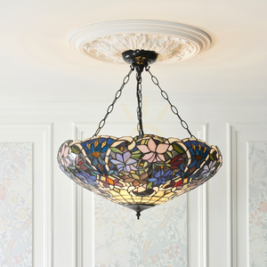 Pendelleuchte Tiffany Multicolor Glas Stahl 3-flammig E27 Interiors 111887 small 4