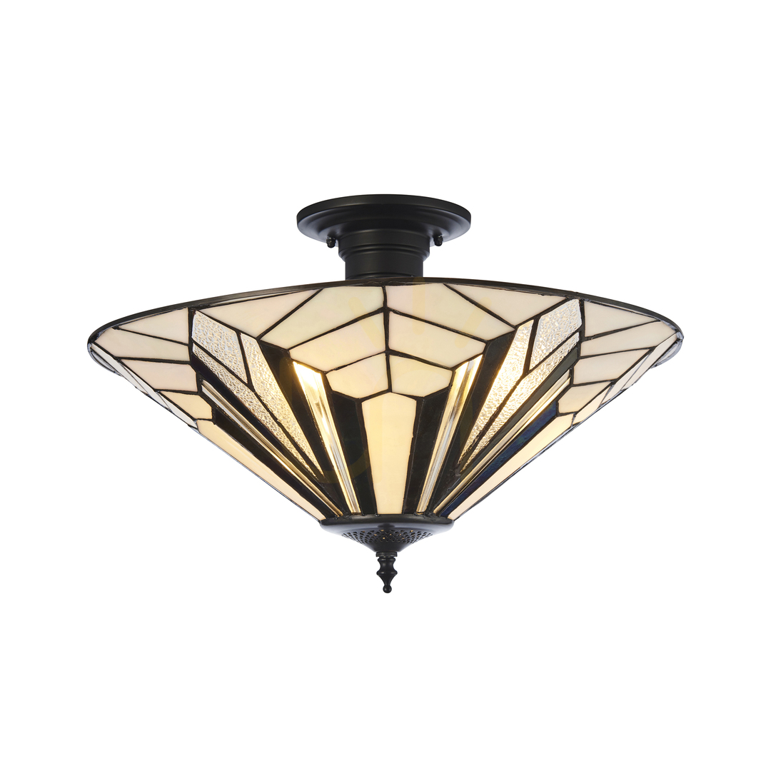 Plafond Interiors Astoria Tiffany többszínű üveg-acél E27 48 cm 111895