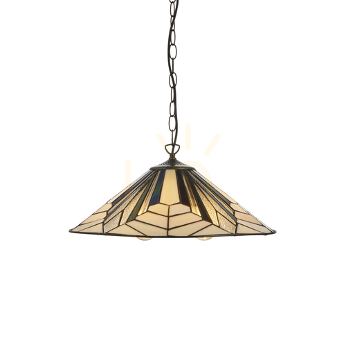 Prüfen Pendelleuchte Interiors Astoria Tiffany multicolor 3-flammig E27 48 cm 111922