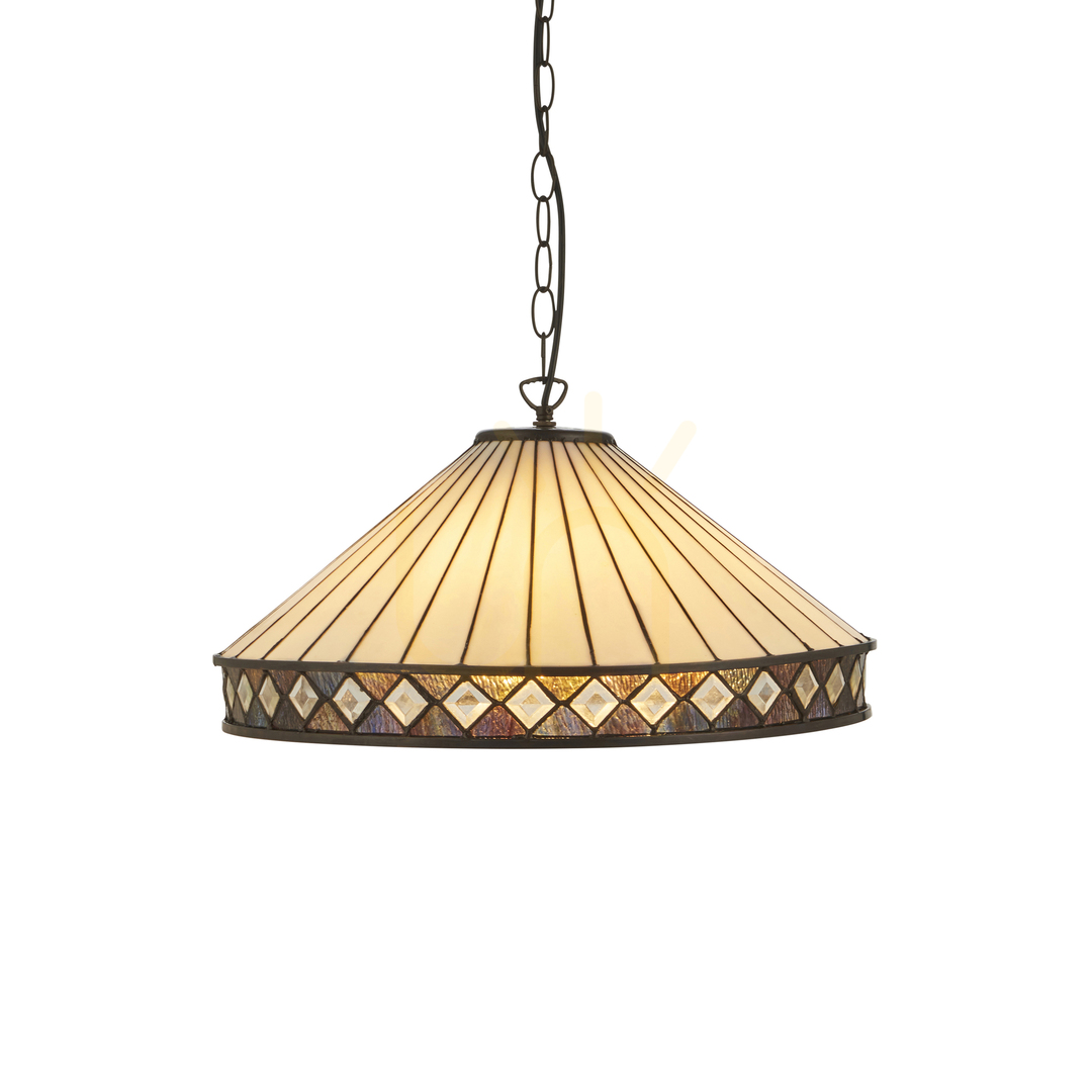 Függőlámpa Interiors Fargo Tiffany többszínű E27 3 fényű 50 cm 111961