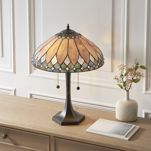 Prüfen Tiffany Tischlampe Interiors Brooklyn Multicolor 112183