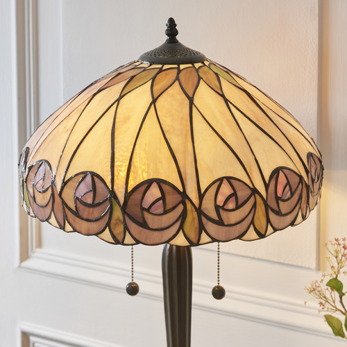 Prüfen Tischlampe Tiffany Multicolor Interiors 112184 E27 2-flammig 63 cm