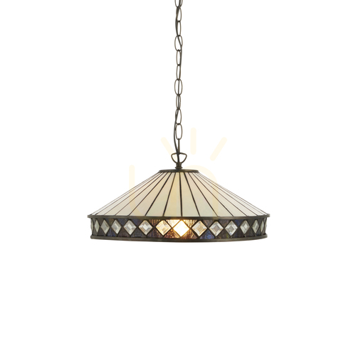 Prüfen Pendelleuchte Tiffany Multicolor Glas Stahl Interiors 112196