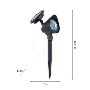 LEKU-SOL Gartenleuchte 19102-18 Schwarz 3xLED small 7