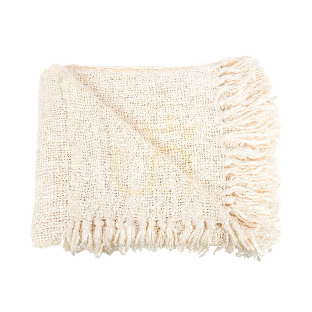 Prüfen Handgewebte Baumwoll-Decke Creme 170x130 cm BAZAR BIZAR Oh My Gee Collection Handgewebte Baumwoll-Decke Creme 170x130 cm BAZAR BIZAR Oh My Gee Collection