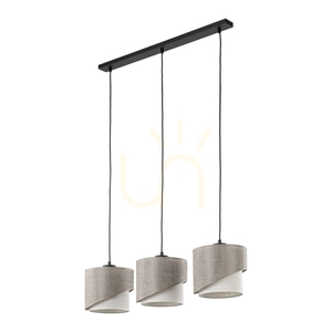 Elbrus-Pendelleuchtenleiste aus Leinen, 3 Xe27 small 0