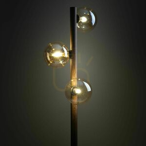 Estera Stehlampe aus Holz, Walnuss, Bernstein, 3 x G9 small 2