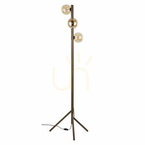 Estera Stehlampe aus Holz, Walnuss, Bernstein, 3 x G9 small 0