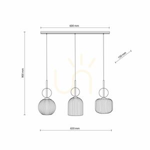 Sophia Cognac Pendelleuchte, 3 Xe14 small 9
