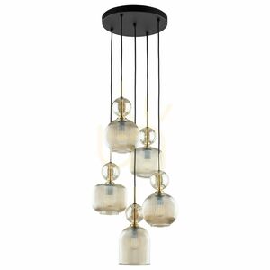 Sophia Cognac Pendelleuchte, 5 Xe14 small 0
