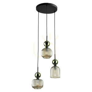 Sophia Green Cognac Pendelleuchte, 3 Xe14 small 6