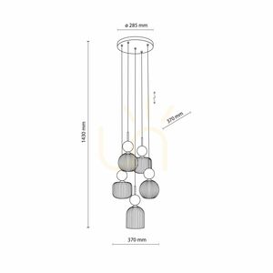 Sophia Green Cognac Pendelleuchte, 5 Xe14 small 8