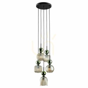 Sophia Green Cognac Pendelleuchte, 5 Xe14 small 0