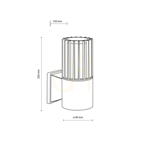 Ribo Gray Wandleuchte IP54 1 XE27 small 7