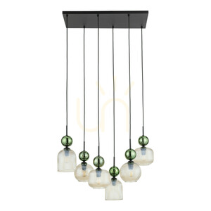 Sophia Green Cognac Pendelleuchte, 6 Xe14 small 11