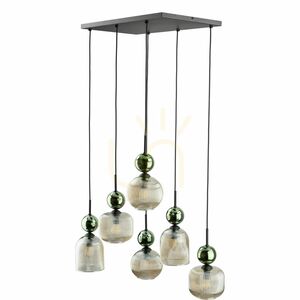 Sophia Green Cognac Pendelleuchte, 6 Xe14 small 9