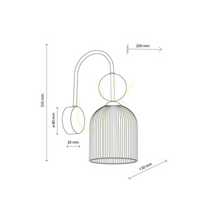 Sophia Cognac weiße Wandleuchte 1 Xe14 small 9