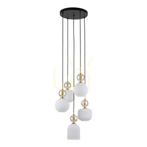 Sophia Cognac White Pendelleuchte, 5 Xe14 small 0