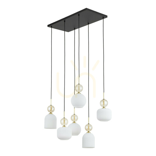 Prüfen Sophia Cognac White Pendelleuchte, 6 Xe14
