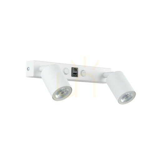 Prüfen Nex White Wandleuchte 2 XGU10 / USB