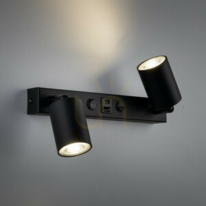 Nex Black Wandleuchte 2 XGU10 / USB small 1
