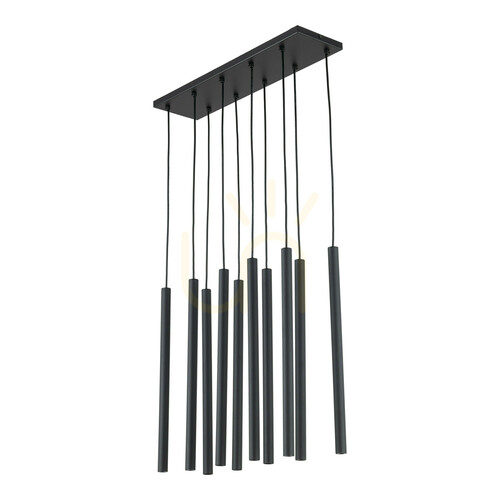 Prüfen Ferro Black Pendelleuchte, 10 Xg9-Leuchtstreifen
